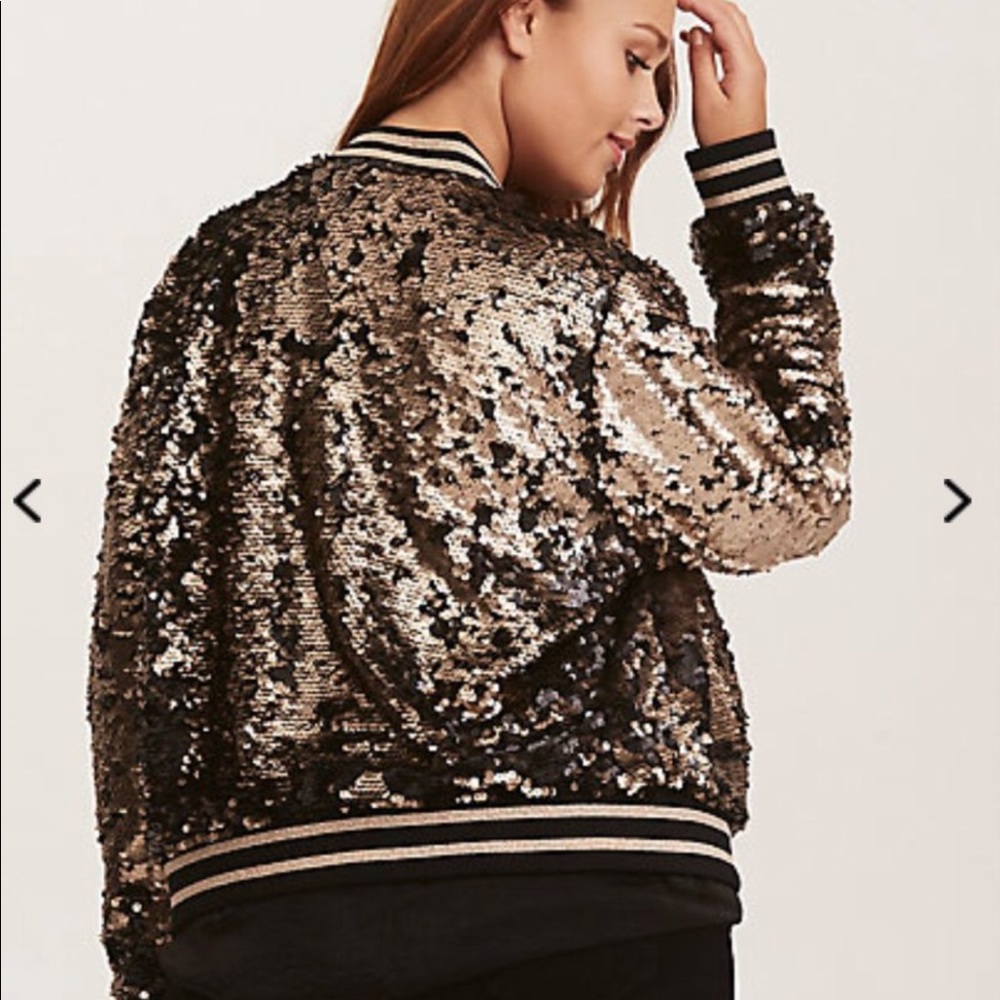 Torrid Gold Sequin “Party Jacket” Bomber